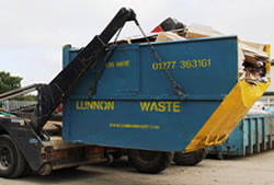 Skip Hire in Epping full skip being unloaded